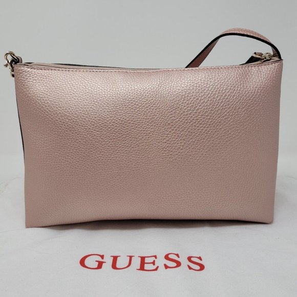 GUESS Bobbi Pink Snake Print Inside Out Reversible 3 in 1 Tote Handbag Set - Picture 11 of 14